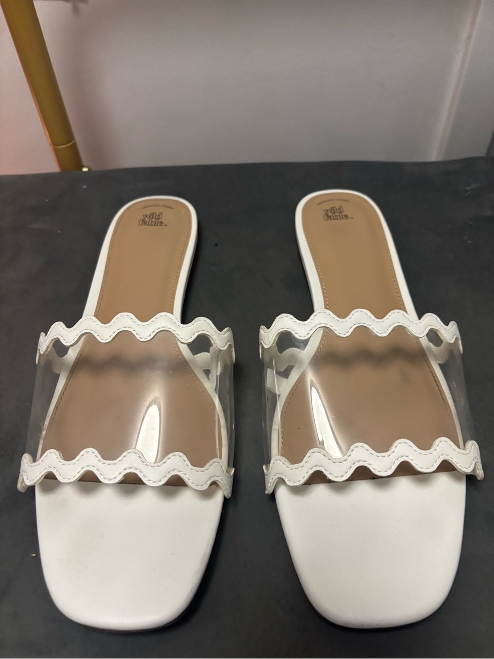 White Clear Strap Women’s Slide Sandals
